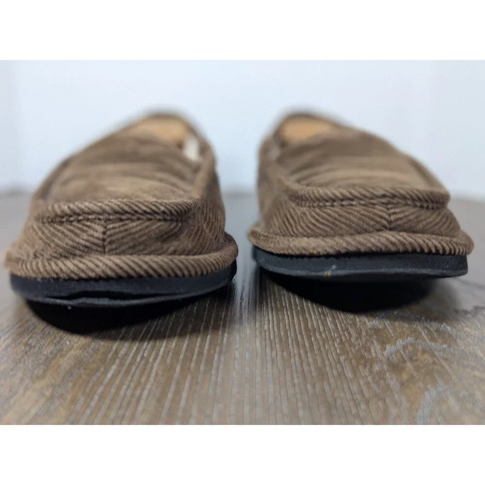 Quicksilver Corduroy House Shoes Slippers Mens 14 Brown Old School Leisurewear
